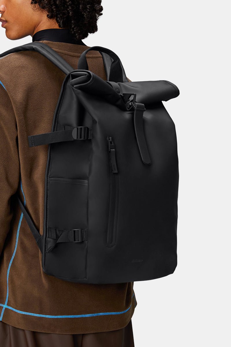 Rains Large Rolltop Rucksack W3 (Black) | Bags