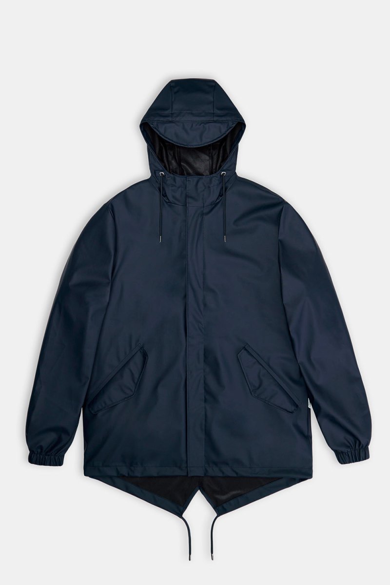 Rains Waterproof Fishtail Jacket (Navy) | Jackets