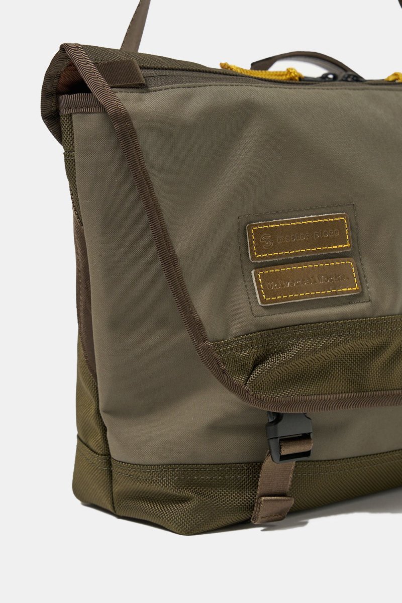 Universal Works Courier Bag (Olive Recycled Tech Canvas) | Bags