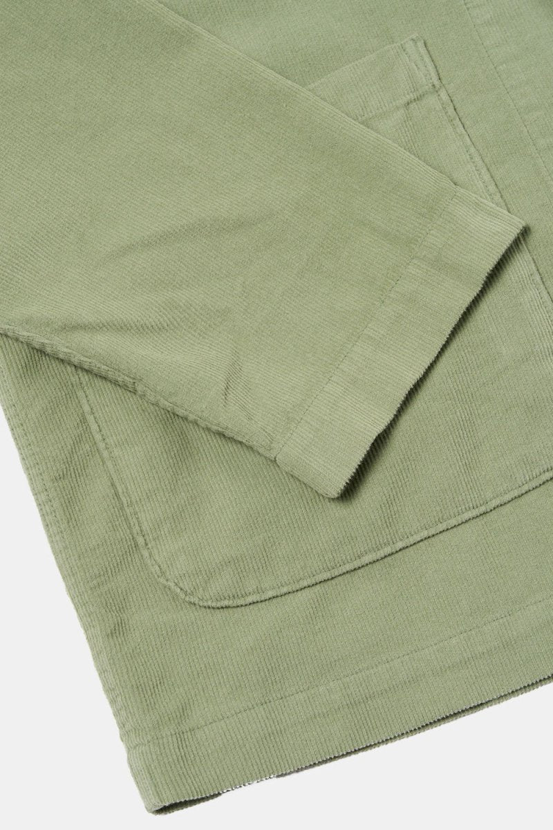 Universal Works Fine Cord Bakers Overshirt (Light Olive) | Jackets