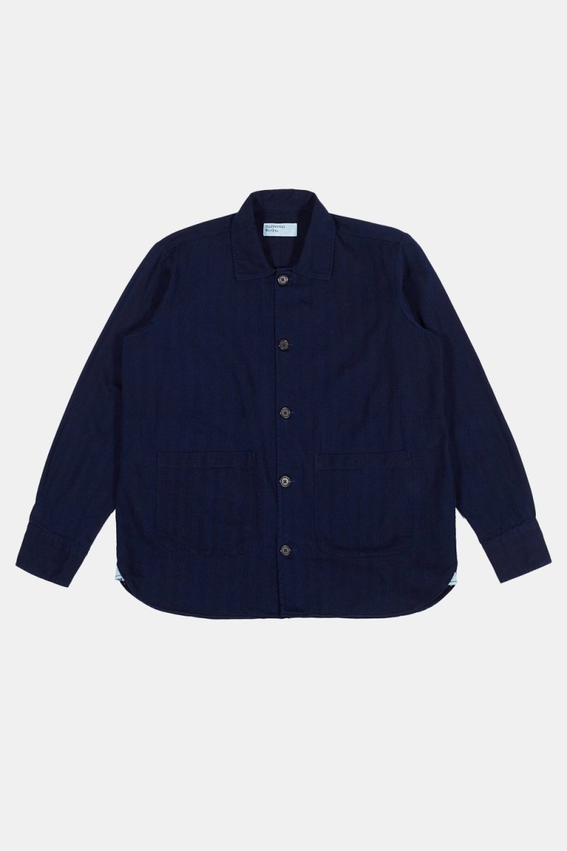 Universal Works Herringbone Denim Travail Shirt (Indigo) | Shirts