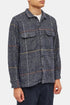Camisa utilitaria de manga larga Universal Works (cuadros de pata de gallo azul marino) | Camisas