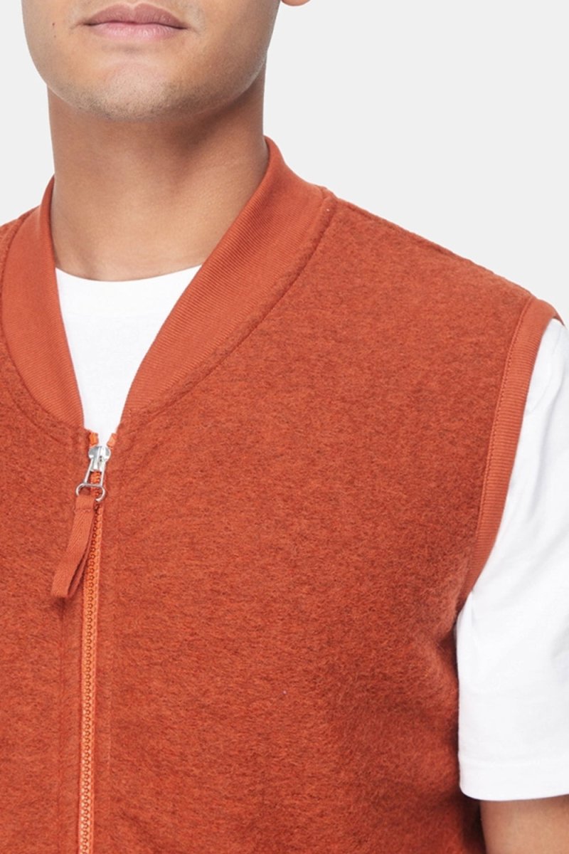 Universal Works Zip Waistcoat (Orange) | Vests